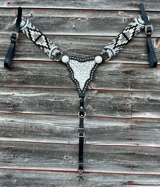 Snow Leopard Pearl Mohair Breastcollar