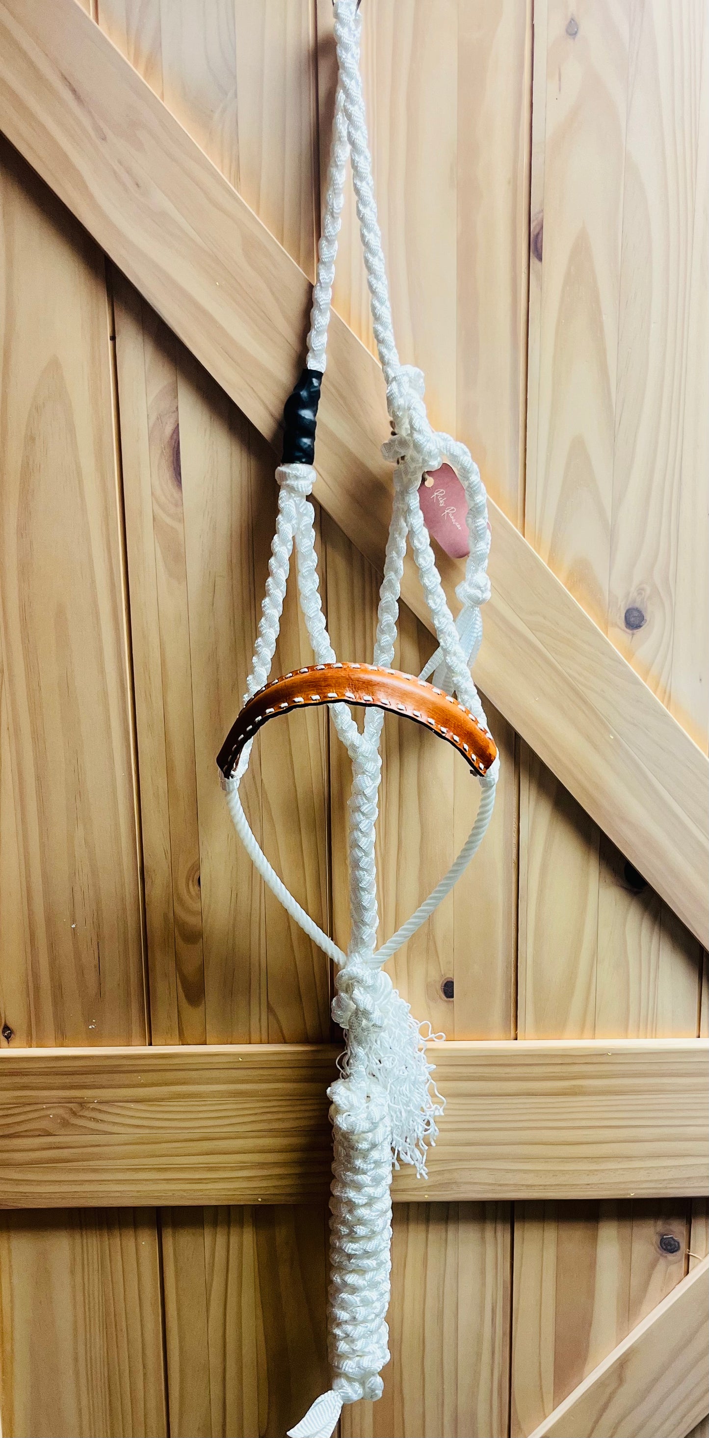 White Leather Lariat