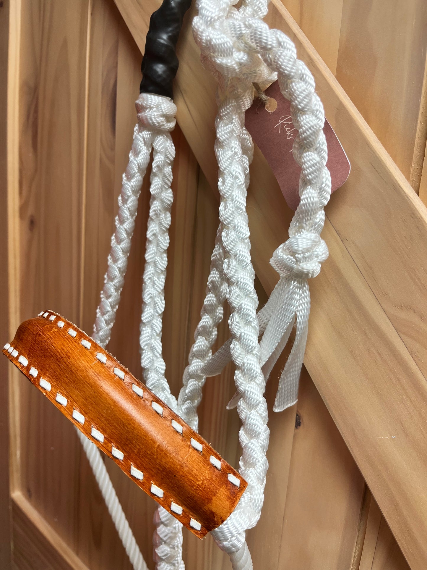 White Leather Lariat