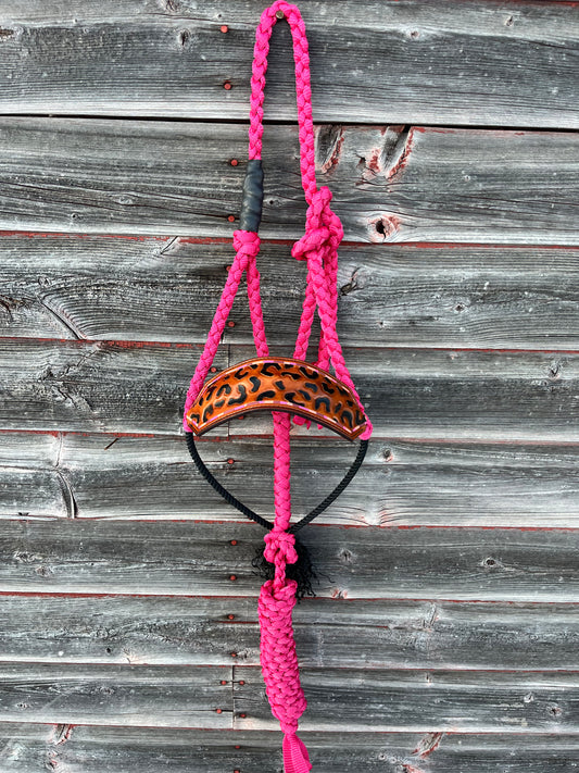 Pink Leopard Leather Lariat