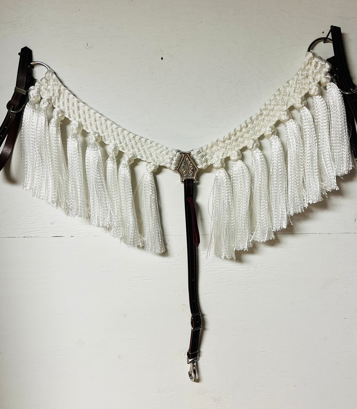 White Fringe Breast Collar
