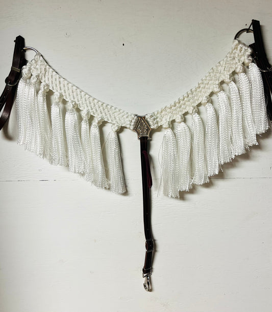 White Fringe Breast Collar